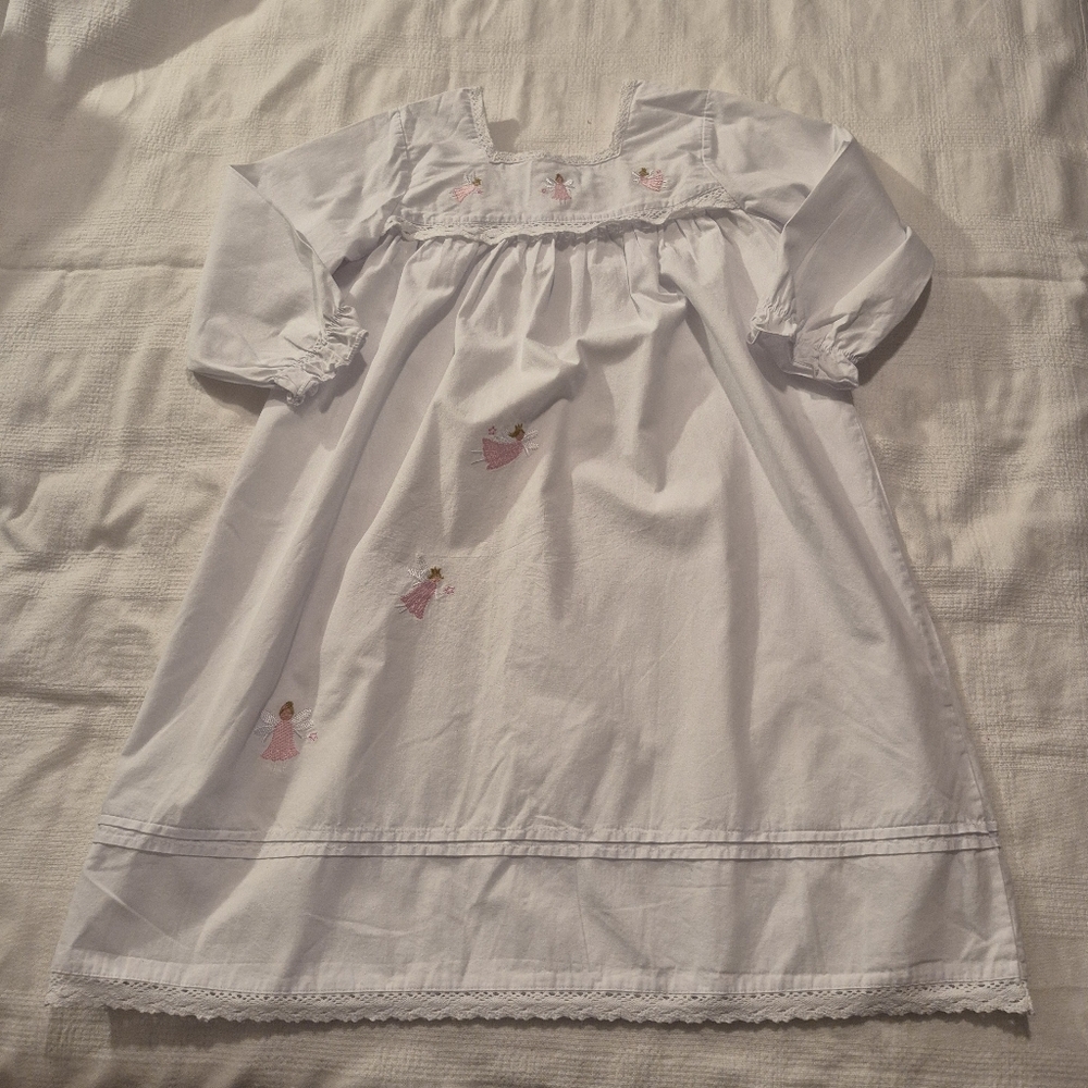 Powell Craft girls nightgown 8/9 years white Maddy Girls Angel embroidered VGUC